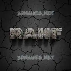 rahf in Cracked Stone style - 3D name wallpaper