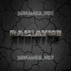 rahiayub in Cracked Stone style - 3D name wallpaper