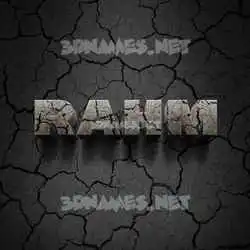 rahm in Cracked Stone style - 3D name wallpaper