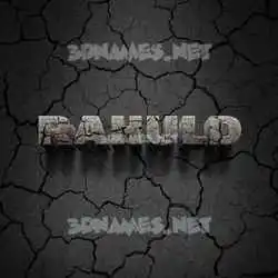 rahuld in Cracked Stone style - 3D name wallpaper