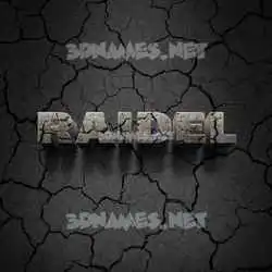 raidel in Cracked Stone style - 3D name wallpaper