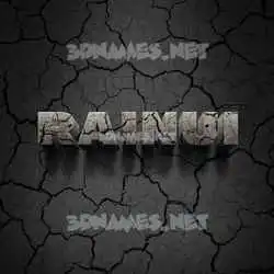 rainui in Cracked Stone style - 3D name wallpaper