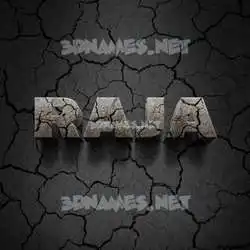 raja in Cracked Stone style - 3D name wallpaper