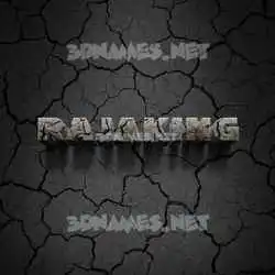 rajaking in Cracked Stone style - 3D name wallpaper