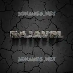 rajavel in Cracked Stone style - 3D name wallpaper