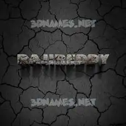 rajireddy in Cracked Stone style - 3D name wallpaper