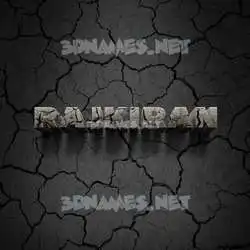 rajkiran in Cracked Stone style - 3D name wallpaper