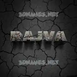 rajva in Cracked Stone style - 3D name wallpaper