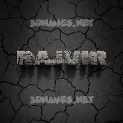 rajvir in Cracked Stone style - 3D name wallpaper