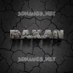 rakan in Cracked Stone style - 3D name wallpaper