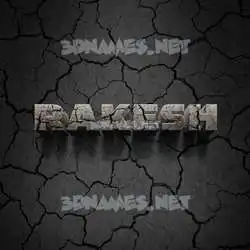 rakesh in Cracked Stone style - 3D name wallpaper