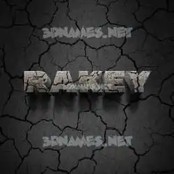 rakey in Cracked Stone style - 3D name wallpaper