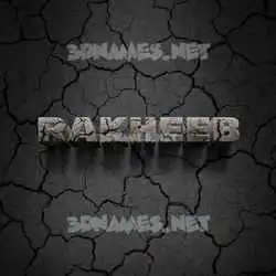 rakheeb in Cracked Stone style - 3D name wallpaper