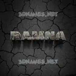 ramna in Cracked Stone style - 3D name wallpaper