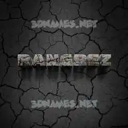 rangrez in Cracked Stone style - 3D name wallpaper