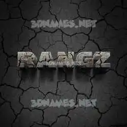 rangz in Cracked Stone style - 3D name wallpaper