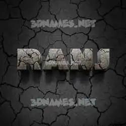 ranj in Cracked Stone style - 3D name wallpaper