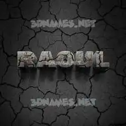 raoul in Cracked Stone style - 3D name wallpaper