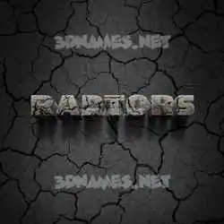 raptors in Cracked Stone style - 3D name wallpaper