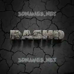rashd in Cracked Stone style - 3D name wallpaper