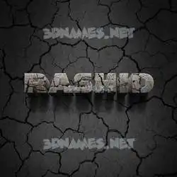 rashid in Cracked Stone style - 3D name wallpaper