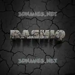 rashiq in Cracked Stone style - 3D name wallpaper