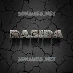 rasida in Cracked Stone style - 3D name wallpaper