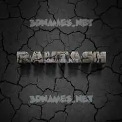 rautash in Cracked Stone style - 3D name wallpaper