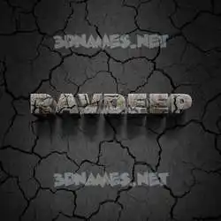 ravdeep in Cracked Stone style - 3D name wallpaper