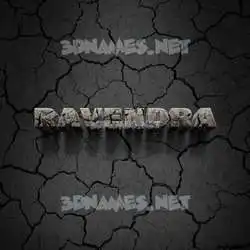 ravendra in Cracked Stone style - 3D name wallpaper