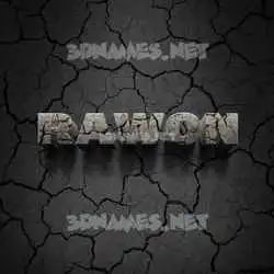 rawon in Cracked Stone style - 3D name wallpaper