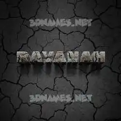 rayanah in Cracked Stone style - 3D name wallpaper