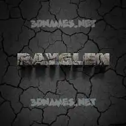 rayglen in Cracked Stone style - 3D name wallpaper