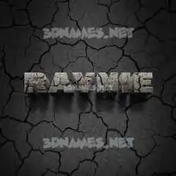 raynie in Cracked Stone style - 3D name wallpaper