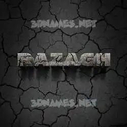 razagh in Cracked Stone style - 3D name wallpaper