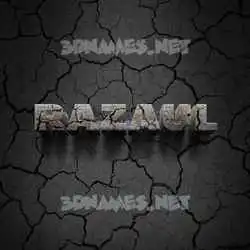 razaul in Cracked Stone style - 3D name wallpaper