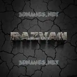 razvan in Cracked Stone style - 3D name wallpaper