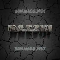 razziii in Cracked Stone style - 3D name wallpaper