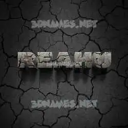reahu in Cracked Stone style - 3D name wallpaper