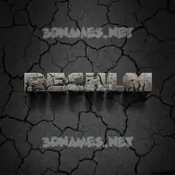 rechlm in Cracked Stone style - 3D name wallpaper