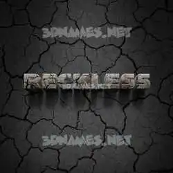 reckless in Cracked Stone style - 3D name wallpaper
