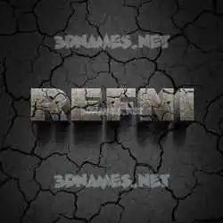 refni in Cracked Stone style - 3D name wallpaper