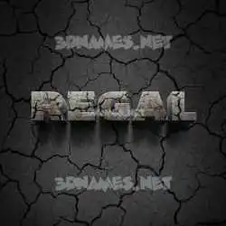 regal in Cracked Stone style - 3D name wallpaper