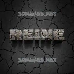 reine in Cracked Stone style - 3D name wallpaper