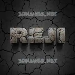 reji in Cracked Stone style - 3D name wallpaper