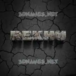 rekhu in Cracked Stone style - 3D name wallpaper
