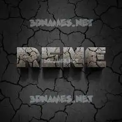 rene in Cracked Stone style - 3D name wallpaper