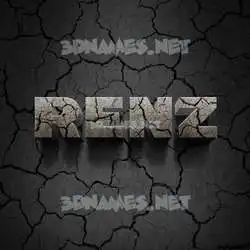 renz in Cracked Stone style - 3D name wallpaper