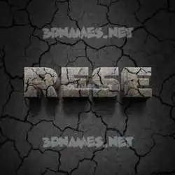 rese in Cracked Stone style - 3D name wallpaper