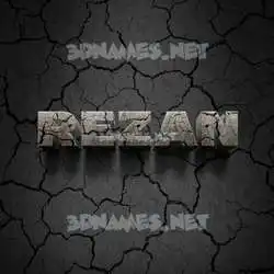 rezan in Cracked Stone style - 3D name wallpaper